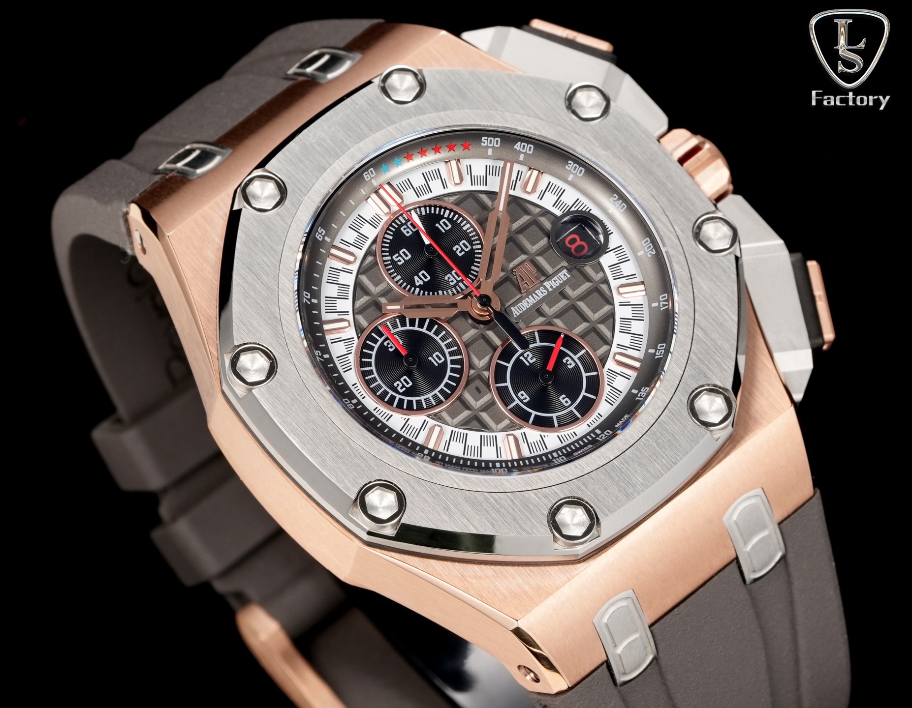 LS .Factory  愛彼  Audemars  Piguet  
邁克爾·舒馬赫皇家橡樹離岸型 26568PM.OO.A021CA.01 全新升級版，杜絕一眼假，橫空出世！
愛彼研制的邁克爾·舒馬赫皇家橡樹離岸型計時腕表採用44毫米的表徑，做到無可挑剔，堪稱天花板級別
