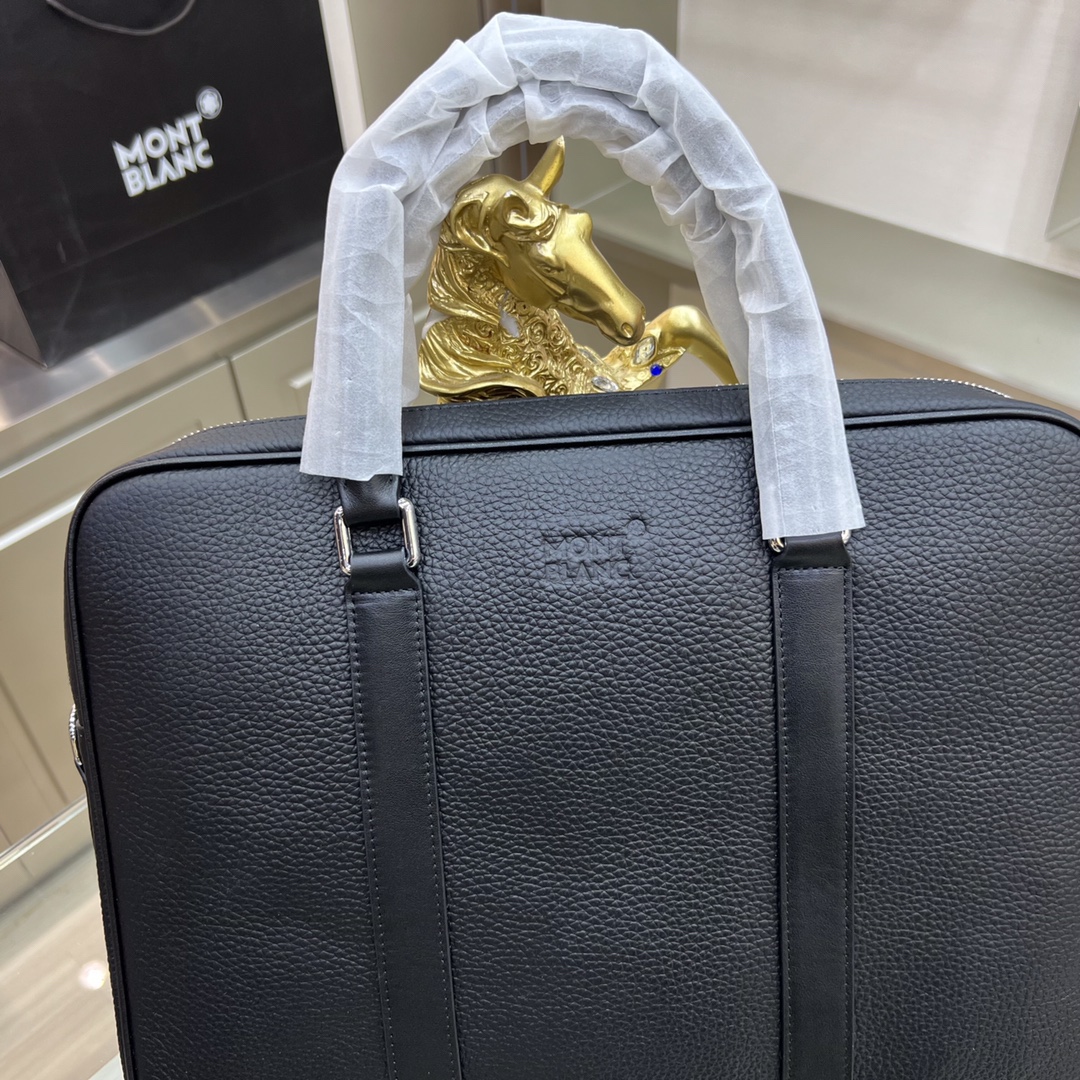 最新款來襲👏👏Montblanc International（萬寶龍）💯💯公文包，進口頂級頭層原版自然摔牛皮  手感舒適 皮質超柔 簡單大氣的logo 高端休閒版型 品質氣質同步而行✅型號：7712-1   尺寸：38-29-7