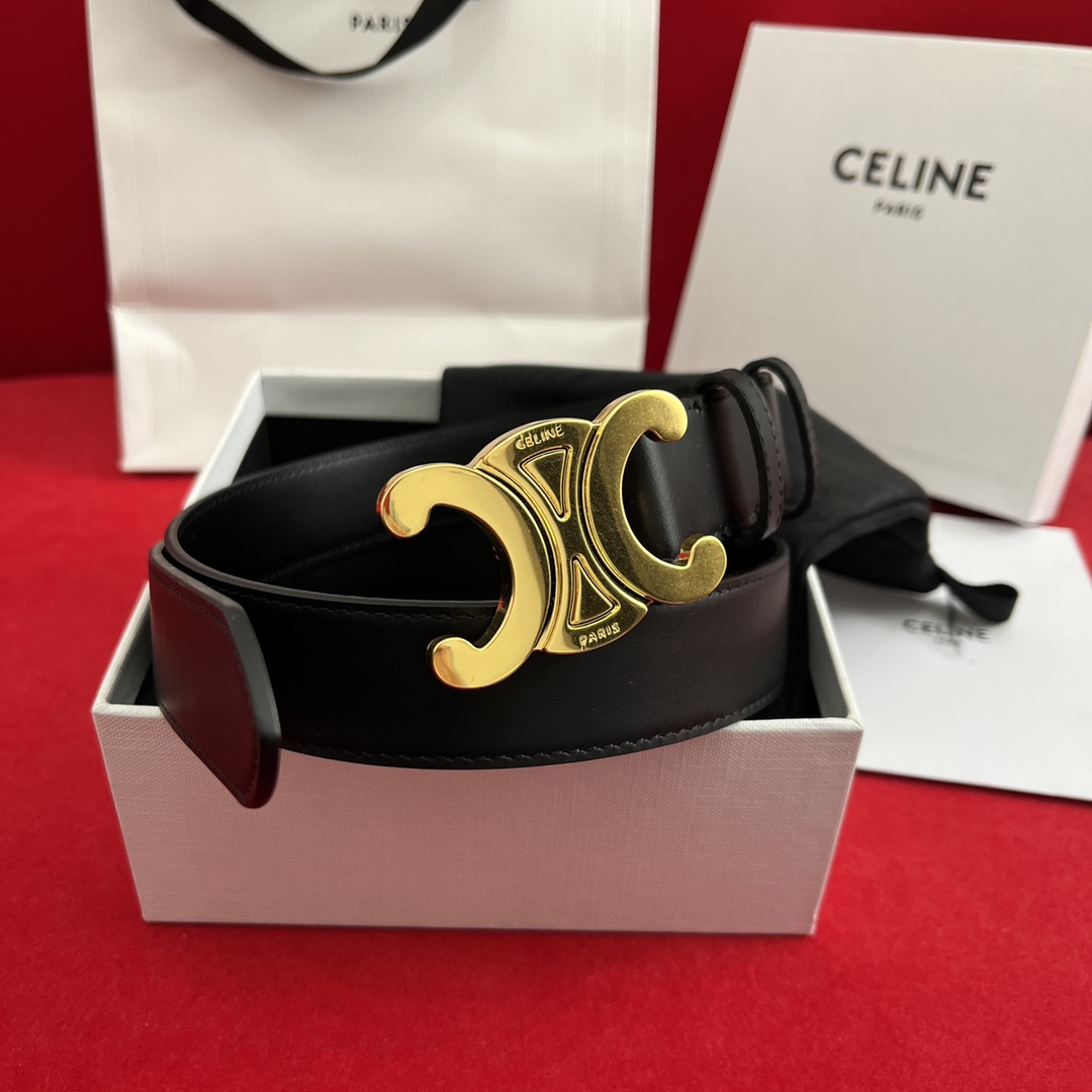 Celine/賽琳 款凱旋門腰帶 寬度3.0cm 男女通用款 💯採用數量稀少的原廠專用小牛皮 搭配精緻凱旋門搭扣 獨家頂級手工 進口邊油