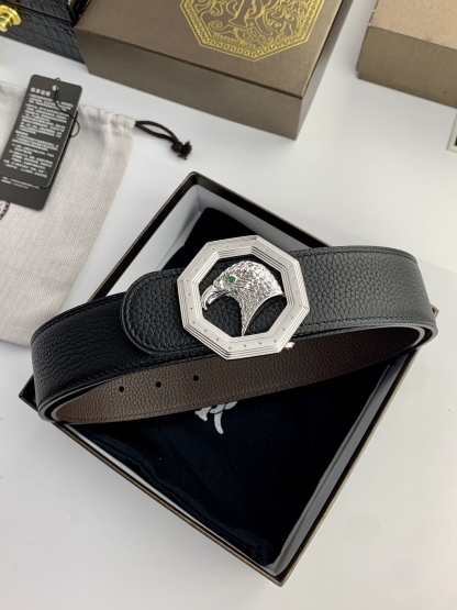 【史蒂芬】原版荔枝紋牛皮腰帶，搭配新款不鏽鋼鷹頭扣，寬度3.8cm，雙面可用，樹膏夾心，長度不可調節，尺碼（85-110）具有獨特吸引力！