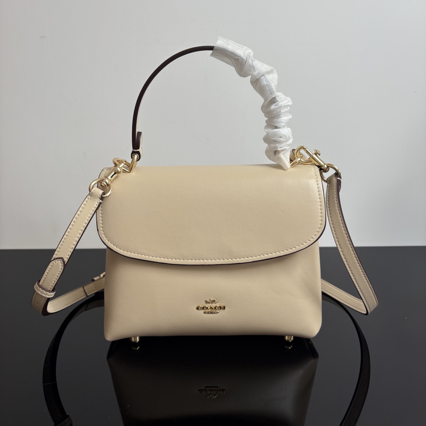 
COACH/蔻馳官方 奧萊款Emory 25女士皮質單肩手提包腋下包CCE54尺寸22.5*17.5*11