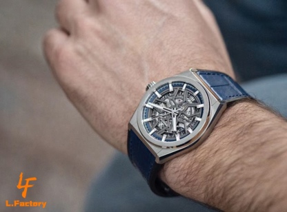 佩戴效果圖  LF真力時DEFY系列全新升級版，殼身 頭粒 機芯 表扣等均做了升級調整。一款根據路虎標誌性花輪轂設計而成的高顏值鏤空腕表。

原裝1:1開模鑄造，極致還原表殼的每一處細節打磨倒角，盡顯原裝菱角分明、堅毅果敢的陽剛氣質。完美的41mm表經，適配大眾男性手寸，正裝休閒兩不誤。根據汽車輪轂設計而成的五角星錶盤，未來概念感十足。同步官網新款1:1五角星折疊扣，搭載定製版Cal.670sk全自動機械機芯，鏤空日曆的大小與位置、機芯夾板、齒輪、五角星陀皆按原版機芯數據1:1拆解鍛造而成。

LF臻品