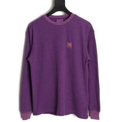 🔝Carhartt 卡哈特 華夫格洗長袖T恤 
定織定染華夫格面料 面料特殊性很大縮水性以及版型都需要考慮在內 控制的縮率都是經過3道工序 第一道面料洗水 第二道面料烘乾 第三道酵素洗 三道後的控制縮率幾乎已經達到最佳狀態
尺碼：S-XL