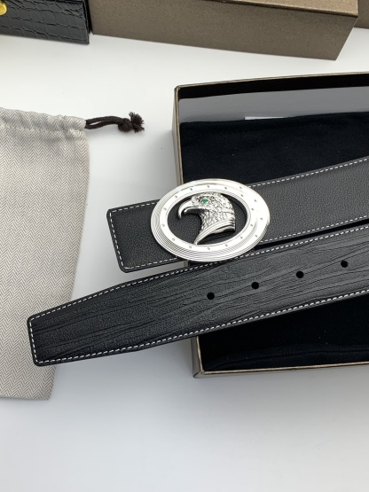 【史蒂芬】原版樹皮紋牛皮腰帶，搭配新款不鏽鋼鷹頭扣，寬度3.8cm，雙面可用，長度不可調節，尺碼（85-110）具有獨特吸引力！