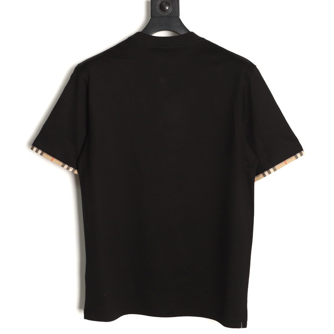 🔝BURBERRY巴寶莉BBR 格紋拼袖短袖T恤
正品購入，50支雙股100%精梳棉170克，2*2精品羅紋210克，面料拼接，面料酵洗，定制1：1商標，合身版型
B Size：S-XL