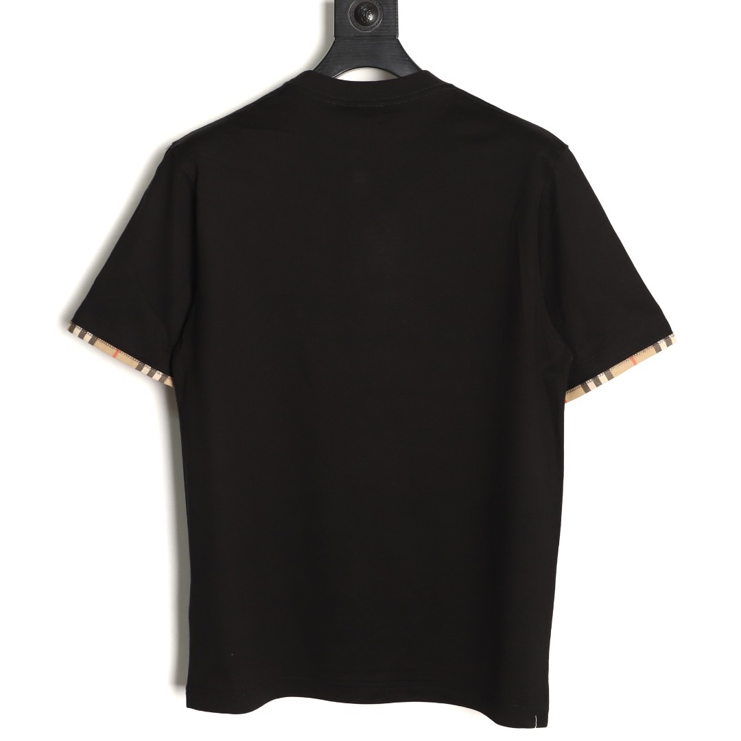 🔝BURBERRY巴寶莉BBR 格紋拼袖短袖T恤
正品購入，50支雙股100%精梳棉170克，2*2精品羅紋210克，面料拼接，面料酵洗，定制1：1商標，合身版型
B Size：S-XL