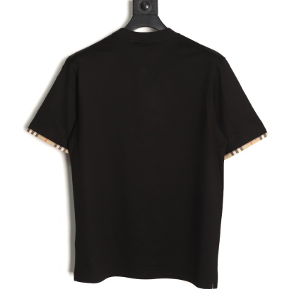 🔝BURBERRY巴寶莉BBR 格紋拼袖短袖T恤
正品購入，50支雙股100%精梳棉170克，2*2精品羅紋210克，面料拼接，面料酵洗，定制1：1商標，合身版型
B Size：S-XL