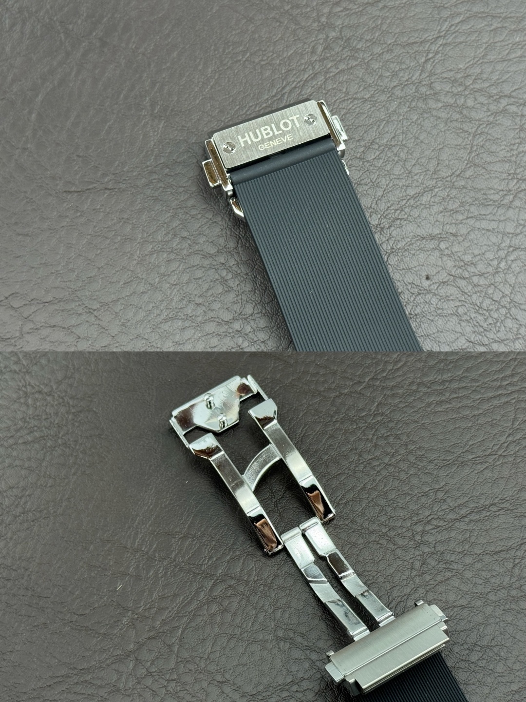 （實拍圖）HB +（宇舶）恆寶經典融合系列！升級版1：1打造 直徑45mm，耗時16個月，表殼採用同正品一致的鋼打造而成，此款乃拋光拉絲面，拉絲整潔細膩，線條流暢，圈口6顆H型鈦螺絲可與正品完全互換，力爭還原到極致！字面顏色在制表師反復調試十個月後才確認樣板，色差還原98%，字面字體採用3D印刷工藝，字母的一筆一划，大小粗細完全還原正品！機芯採用（9015零返修），機芯大小和正品完全一致，融合經典！全新力作 追求完美 歡迎您的品鑒！