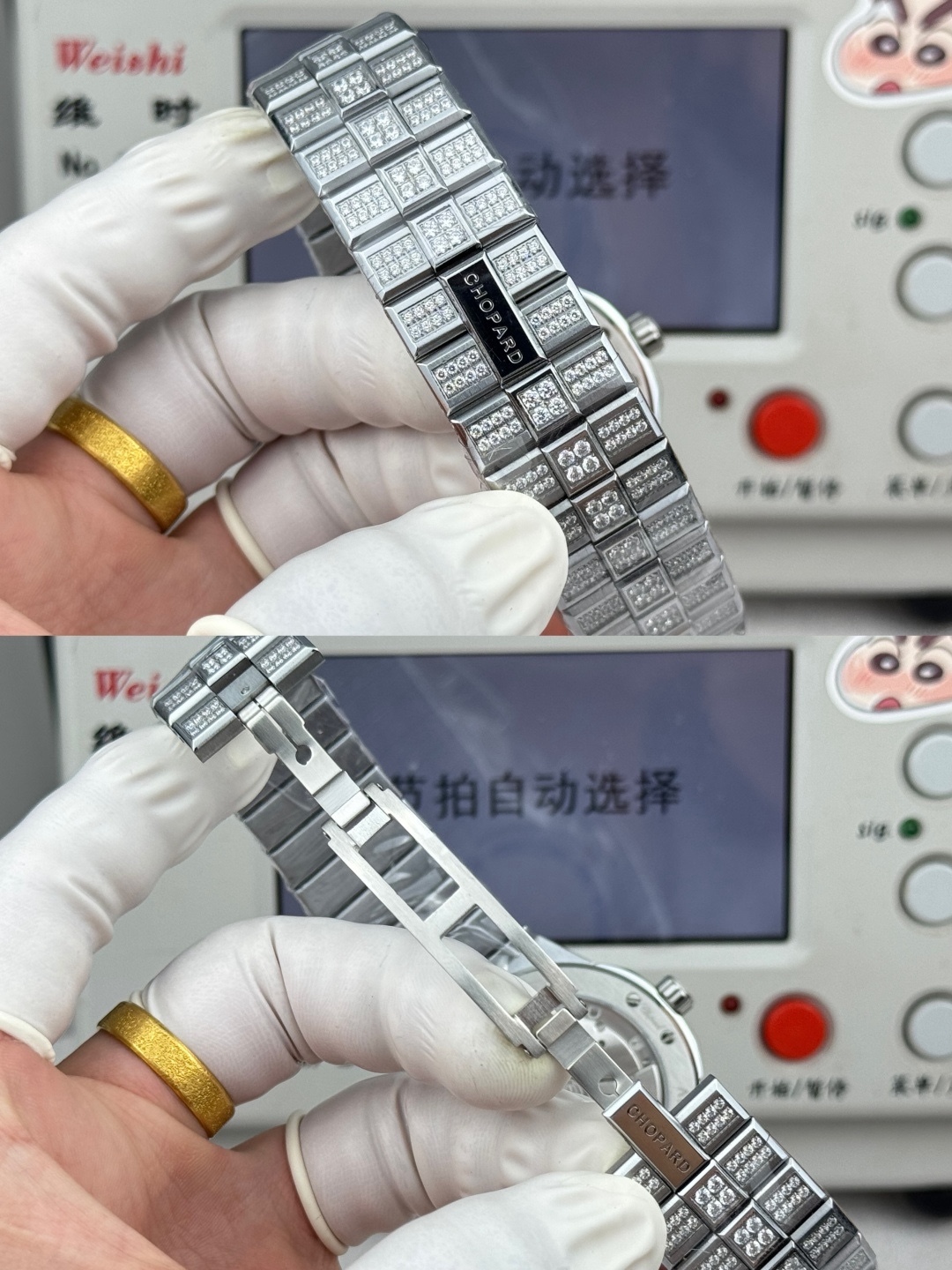 Factory 獨家力作👍
蕭邦AlpineEagle雪山傲翼系列
🌈彩T鑽🌟變色龍🦎滿天星✨限量款及隱藏款首推
如炬目光，比擬暗夜星芒⛰️於山川湖海間🌊洞見紳士願景與磅礡未來👔
尺寸：原裝一致41mmX9.7mm
機芯：9015改Chopard 01.01-c
錶鏈：獨家原版開模金磚型鏈節一體式錶鏈
岩石紋錶盤，鍍銠羅馬數字，時針及分針時標均覆以Super-LumiNova® X1級螢光塗層
致獻當代“雄鷹”，志存高遠之人在日常生活中超邁群倫，其視野啓迪人心、昇華情志。憑借遠見和決心，