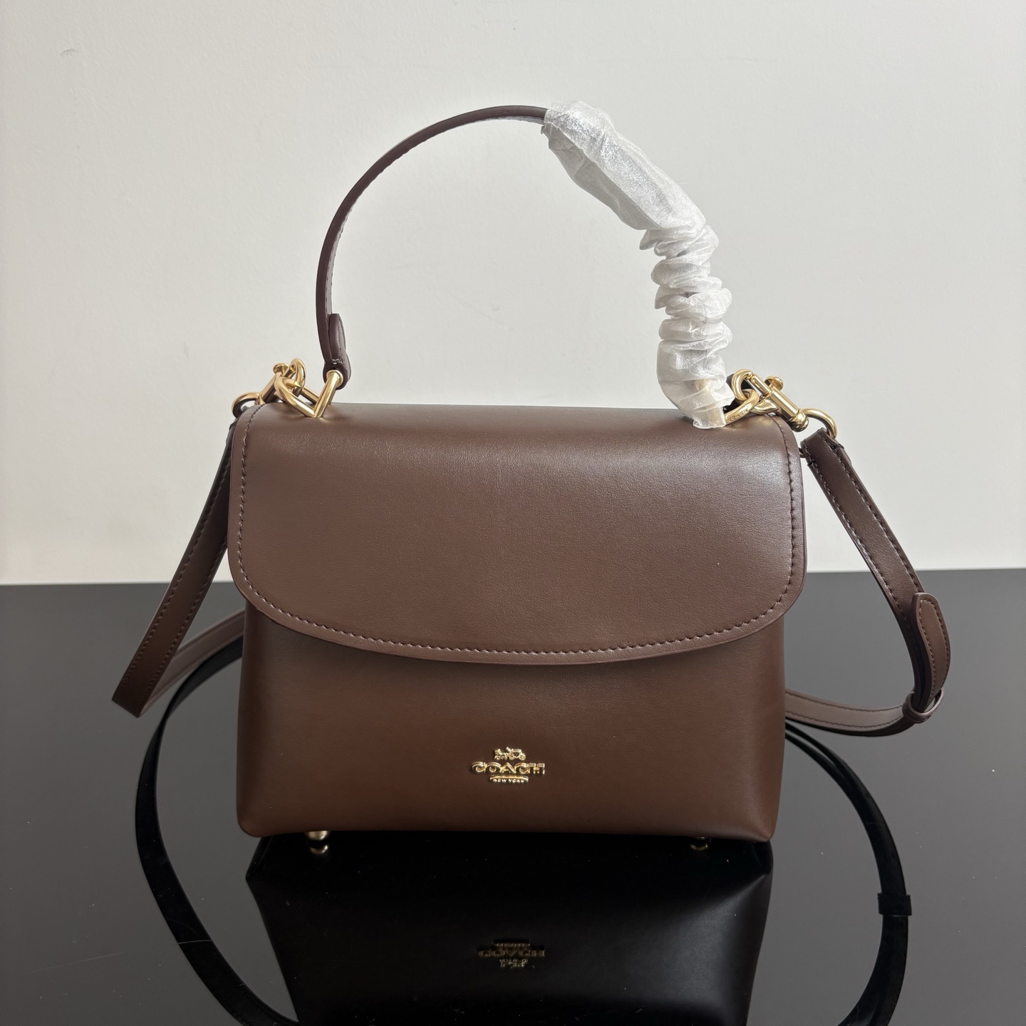 
COACH/蔻馳官方 奧萊款Emory 25女士皮質單肩手提包腋下包CCE54尺寸22.5*17.5*11