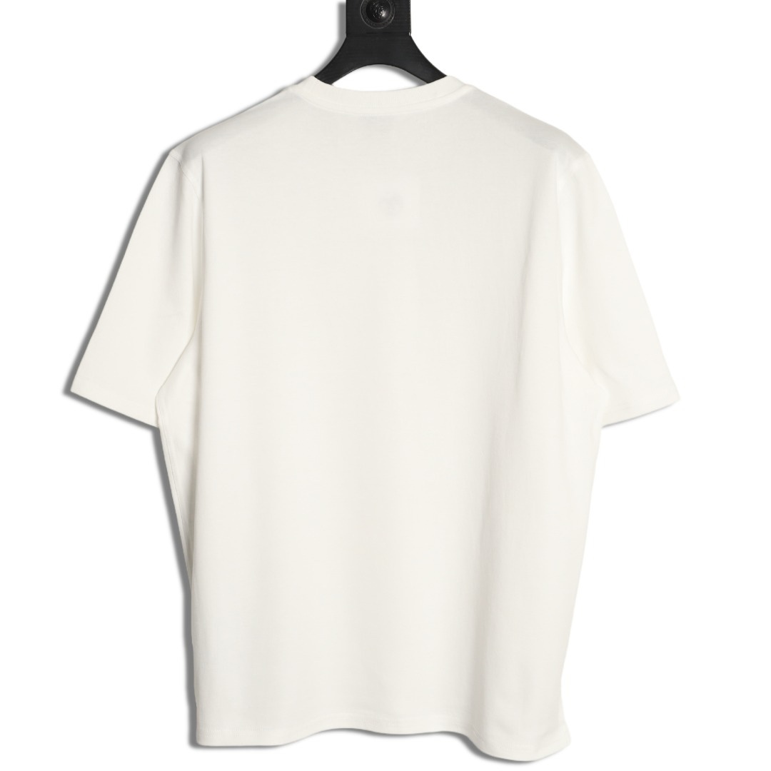 🔝HERMES愛瑪仕 真皮H字貼片短袖T恤正品購入，21支洗後維斯棉190克，1*1羅紋230克，面料拼接，模板刺繡，定制1：1真皮皮標，定制1：1商標，寬松版型
B Size：S-XL