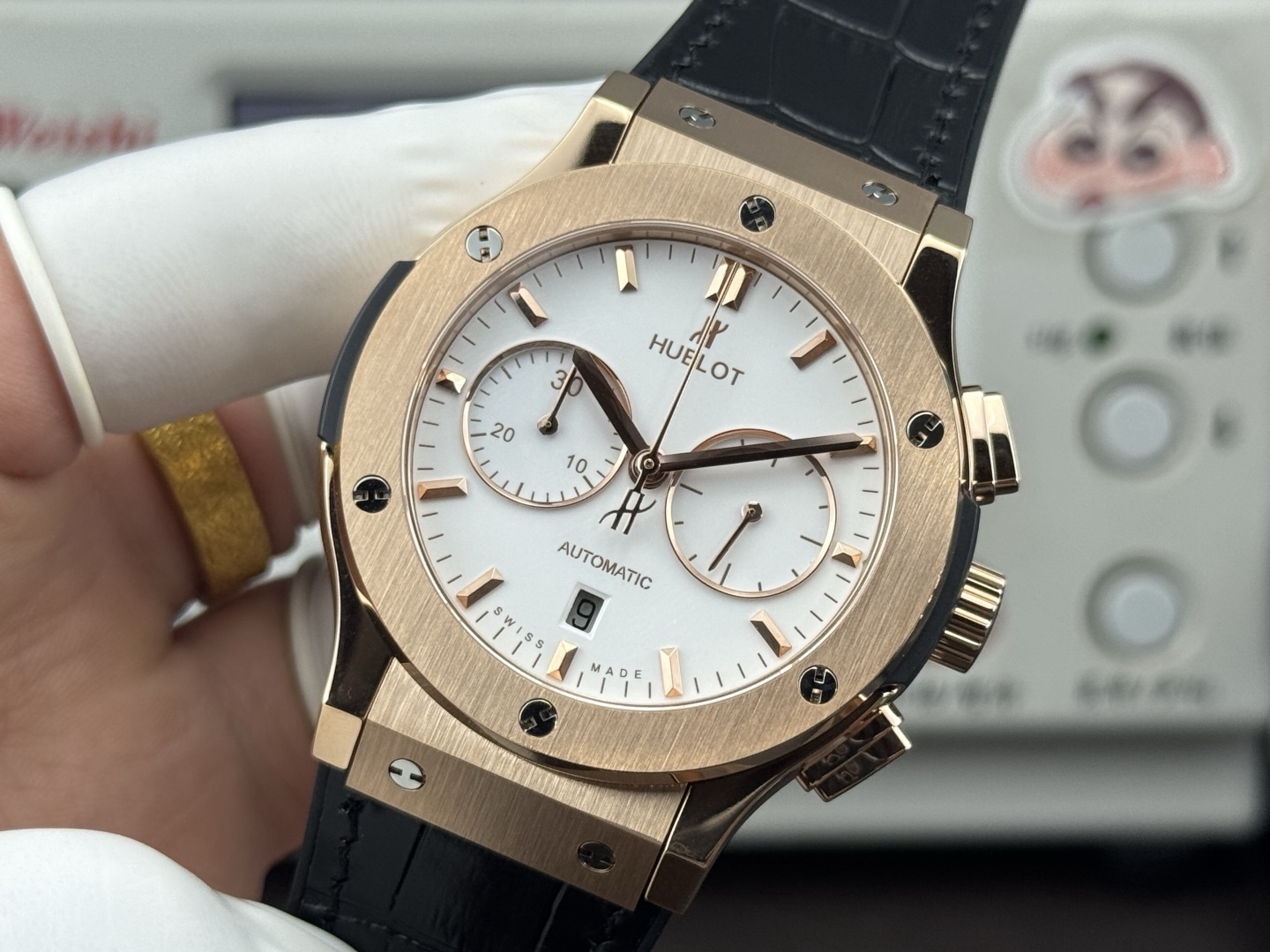 （實拍圖）升級版宇舶hublot恆寶表經典融合CLASSIC FUSION系列，直徑45mm，表殼316L精鋼，耐磨藍寶石玻璃，施華洛世奇鑽石鑲嵌，進口搭載進口7750多巧能計時機芯，還原原裝所有功能，在不同的時空共鳴，如繪畫，如音樂，如時計，獨一無二的HUBLOT最配獨一無二的他，經典融合計時腕表。