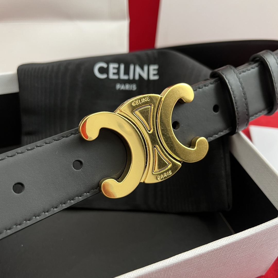 Celine/賽琳 款凱旋門腰帶 寬度3.0cm 男女通用款 💯採用數量稀少的原廠專用小牛皮 搭配精緻凱旋門搭扣 獨家頂級手工 進口邊油