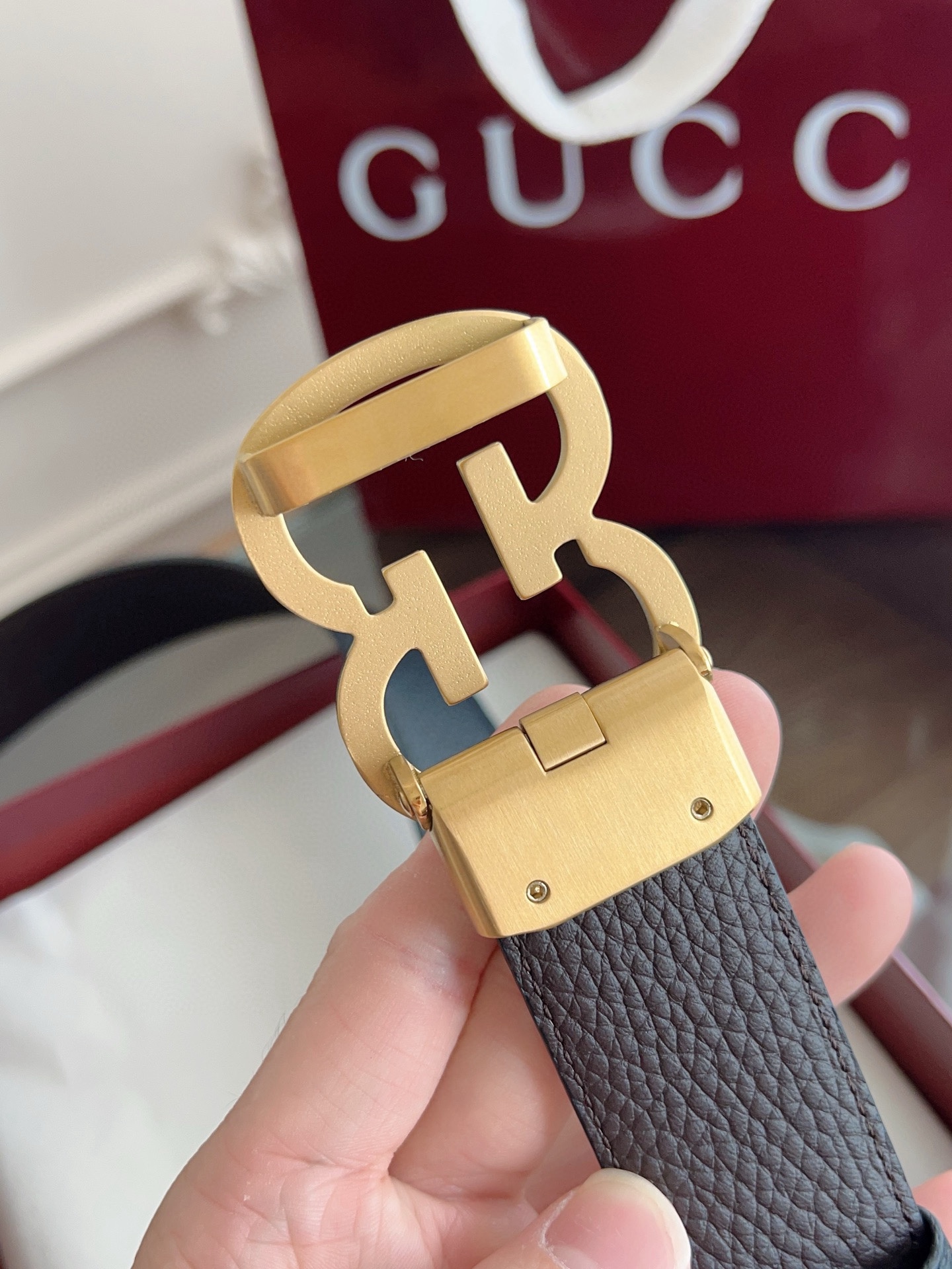 Gucci 古馳 自動平滑扣腰帶 精鋼打造五金 寬度35MM寬 雙面頭層牛皮 自由裁剪設計。