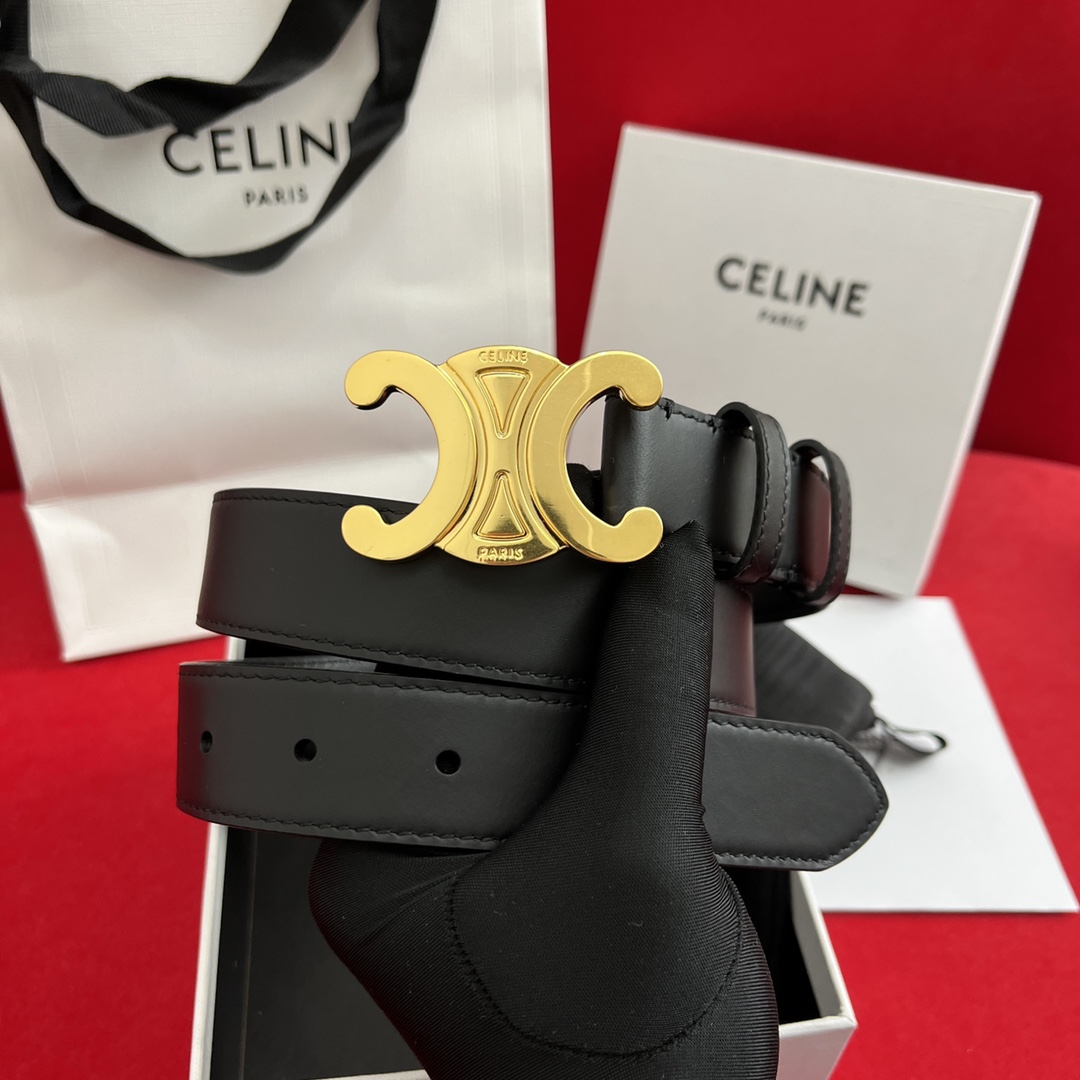 Celine/賽琳 款凱旋門腰帶 寬度3.0cm 男女通用款 💯採用數量稀少的原廠專用小牛皮 搭配精緻凱旋門搭扣 獨家頂級手工 進口邊油