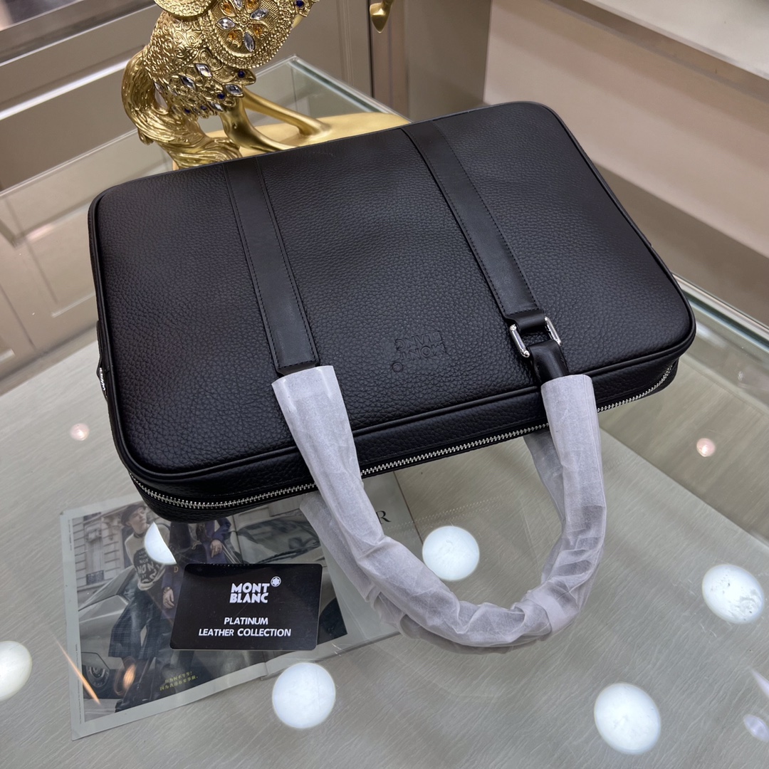 最新款來襲👏👏Montblanc International（萬寶龍）💯💯公文包，進口頂級頭層原版自然摔牛皮  手感舒適 皮質超柔 簡單大氣的logo 高端休閒版型 品質氣質同步而行✅型號：7712-1   尺寸：38-29-7