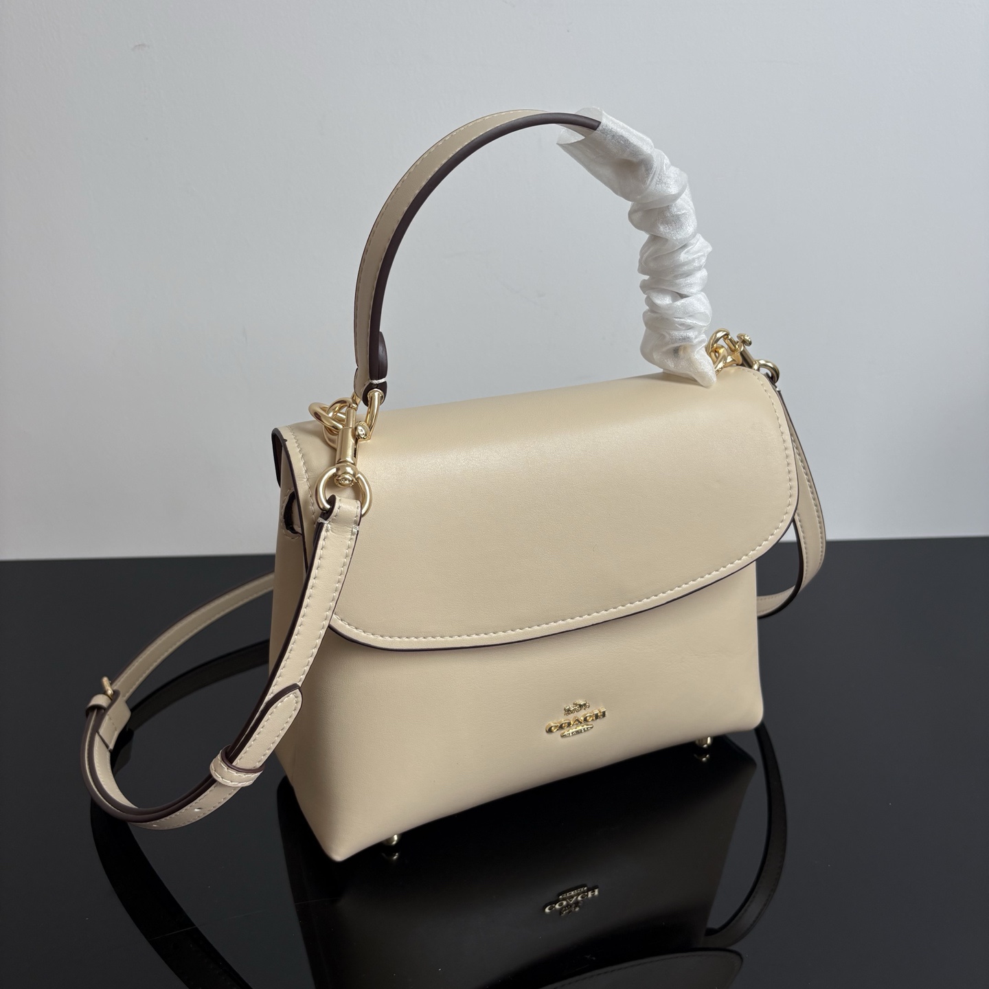 
COACH/蔻馳官方 奧萊款Emory 25女士皮質單肩手提包腋下包CCE54尺寸22.5*17.5*11