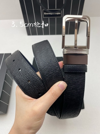 傑尼亞男士腰帶- 寬度35MM 精品扣精工打造  進口小牛皮 獨特設計工藝 手感柔軟 可以裁剪