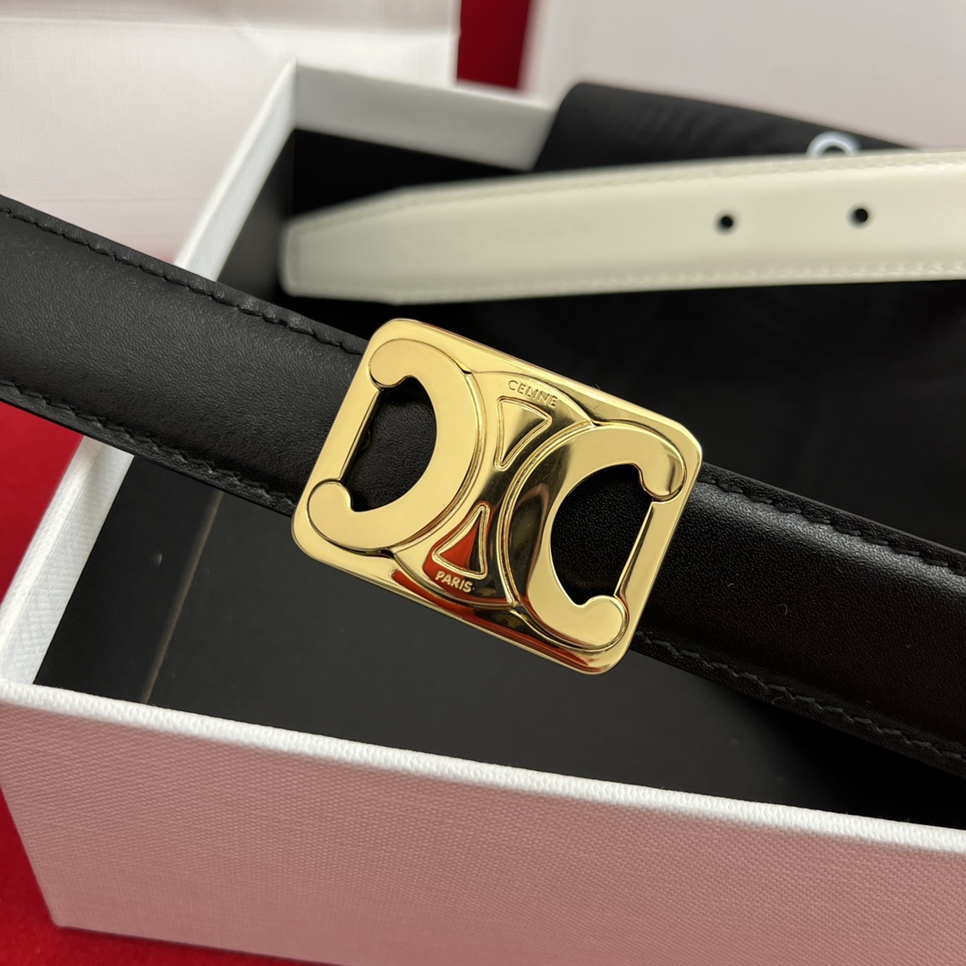 Celine/賽琳 新款凱旋門腰帶 寬度2.5cm 男女通用款 💯採用數量稀少的原廠專用小牛皮 搭配精緻凱旋門搭扣 獨家頂級手工 進口邊油