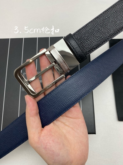 傑尼亞男士腰帶- 寬度35MM 精品扣精工打造  進口小牛皮 獨特設計工藝 手感柔軟 可以裁剪