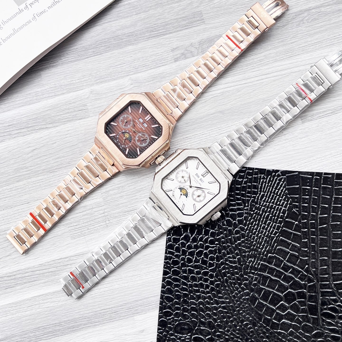 
八角殼系列 精緻百搭🎈🎈
【最新】：百達翡麗 🔥最新設計🔥大飛輪精品🎈🎈
【類型】：精品男士腕表
【錶帶】：真牛皮錶帶
【機芯】：高端全自動機械機芯
【鏡面】：礦物質強化玻璃（更高清）
品味高雅 浩瀚大氣 匠心獨運 腕間瑰寶
尺寸：直徑42mm厚12mm熱賣上市！歡迎轉載！