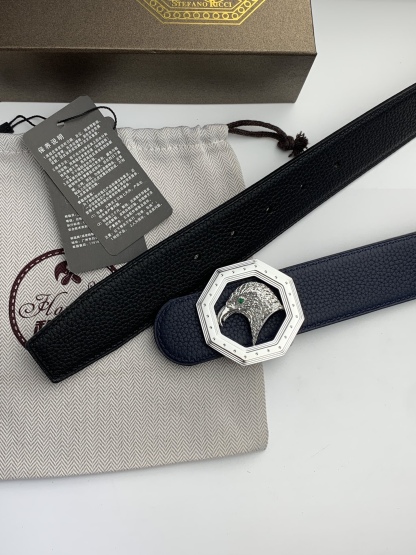 【史蒂芬】原版荔枝紋牛皮腰帶，搭配新款不鏽鋼鷹頭扣，寬度3.8cm，雙面可用，樹膏夾心，長度不可調節，尺碼（85-110）具有獨特吸引力！