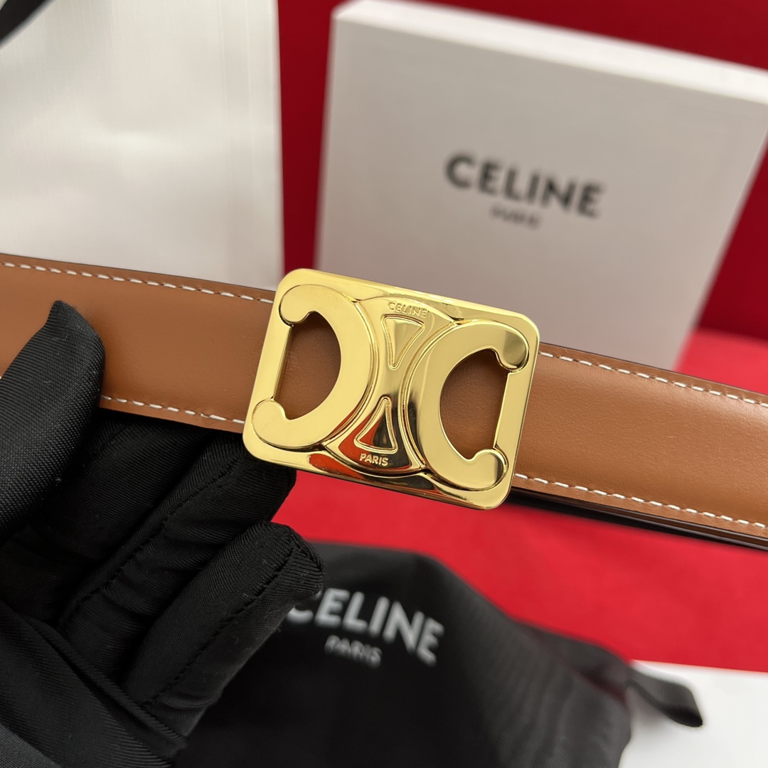 Celine/賽琳 新款凱旋門腰帶 寬度2.5cm 男女通用款 💯採用數量稀少的原廠專用小牛皮 搭配精緻凱旋門搭扣 獨家頂級手工 進口邊油