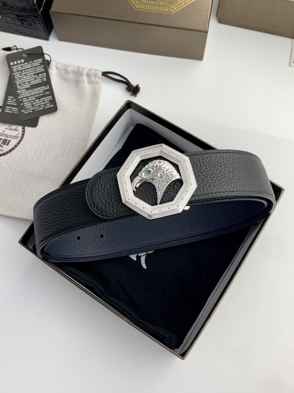 【史蒂芬】原版荔枝紋牛皮腰帶，搭配新款不鏽鋼鷹頭扣，寬度3.8cm，雙面可用，樹膏夾心，長度不可調節，尺碼（85-110）具有獨特吸引力！