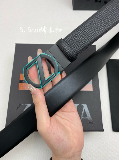 傑尼亞男士腰帶- 寬度35MM 精品扣精工打造  進口小牛皮 獨特設計工藝 手感柔軟 可以裁剪