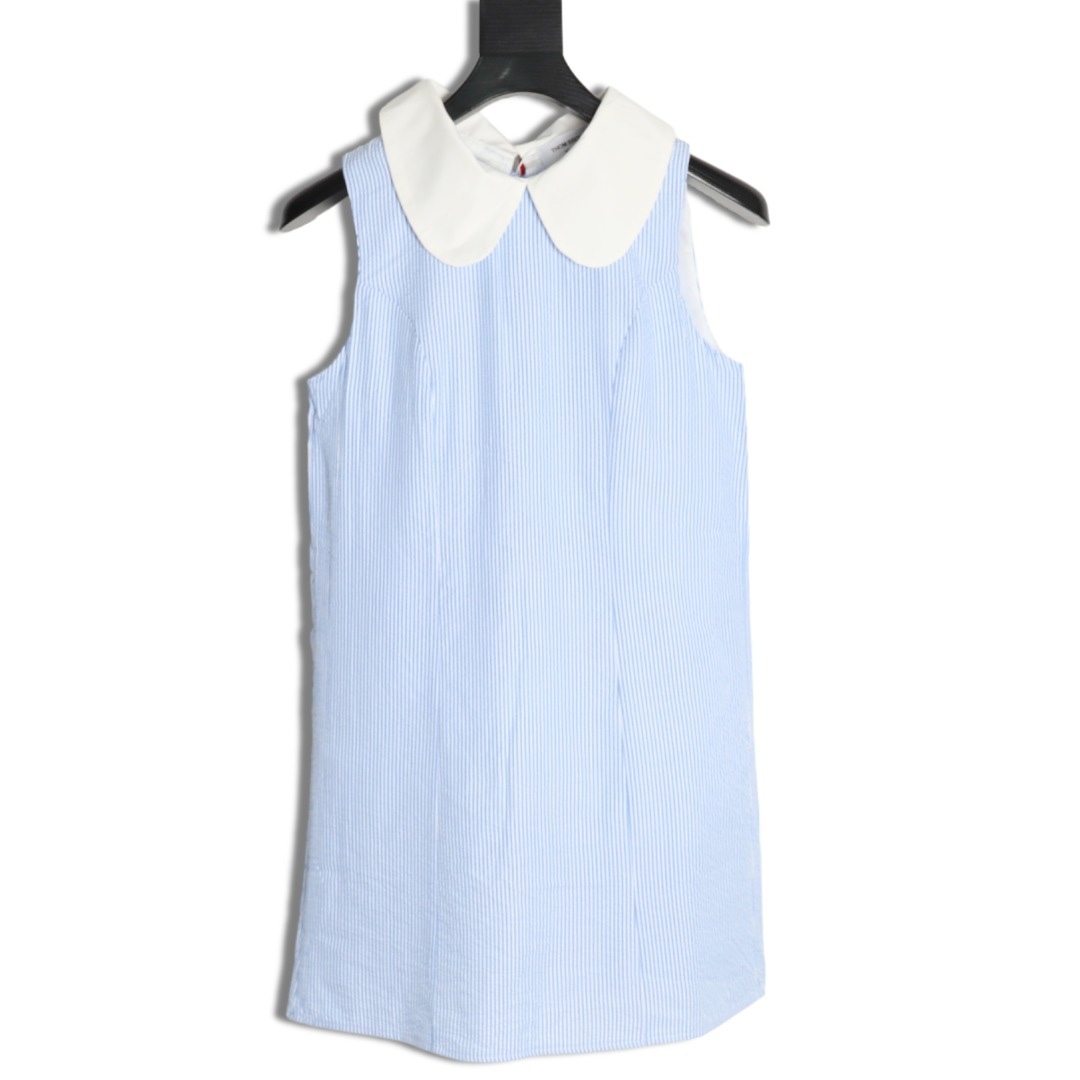 🔝Thom Browne TB 蝴蝶結條紋連衣裙
襯衫裙學院風，領口採用娃娃領設計，三色織帶可以前後裝飾，YB購買對版對標出版，定制面料，區別市場通貨。
尺碼：1 2 3