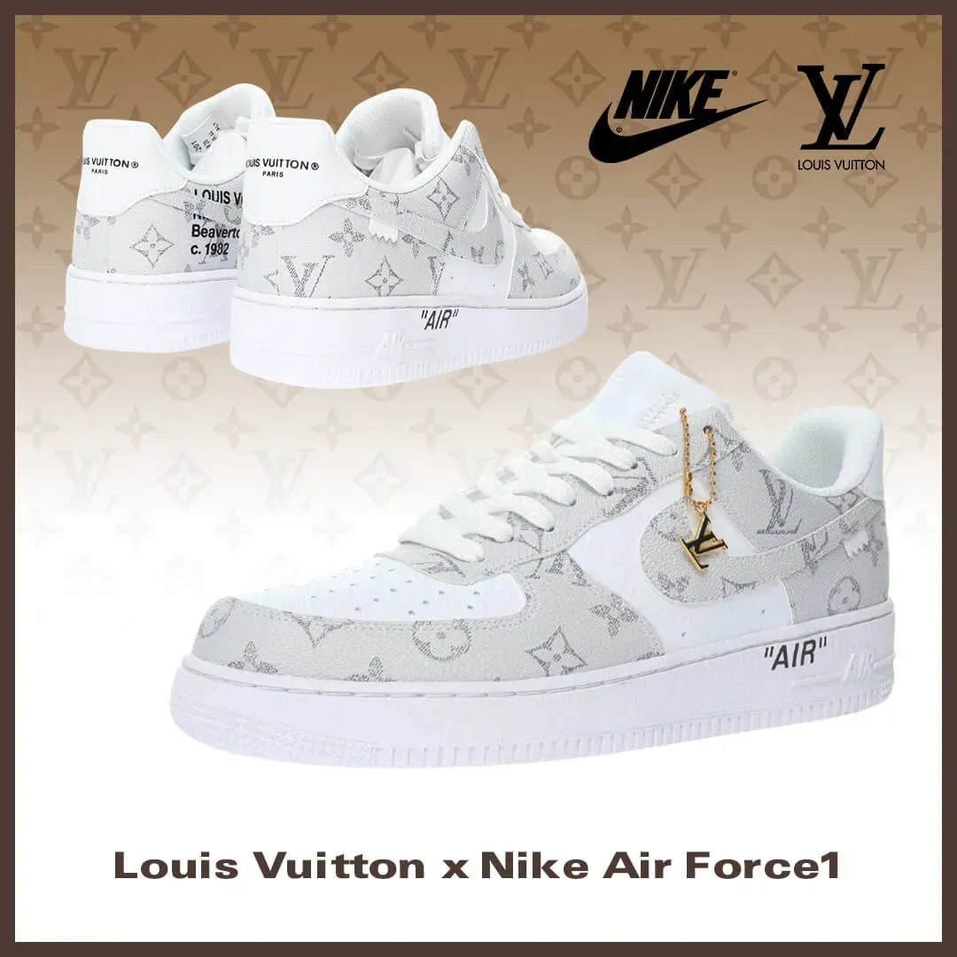 【日本未入荷】♪超入手困難LOUIS VUITTON X NIKE AIR FORCE1 白【代金引換】