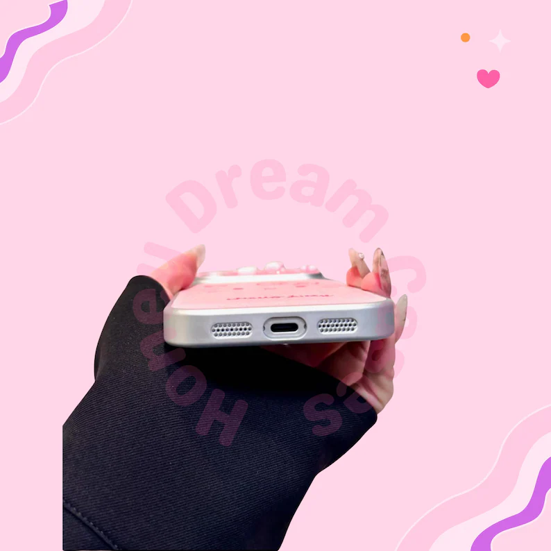 ピンクのハローキティレザーiPhoneケース、リボンハローキティiPhone 17 16 15 14 13 Pro Maxケース、ハローキティiPhoneカバーケース、彼女へのギフト