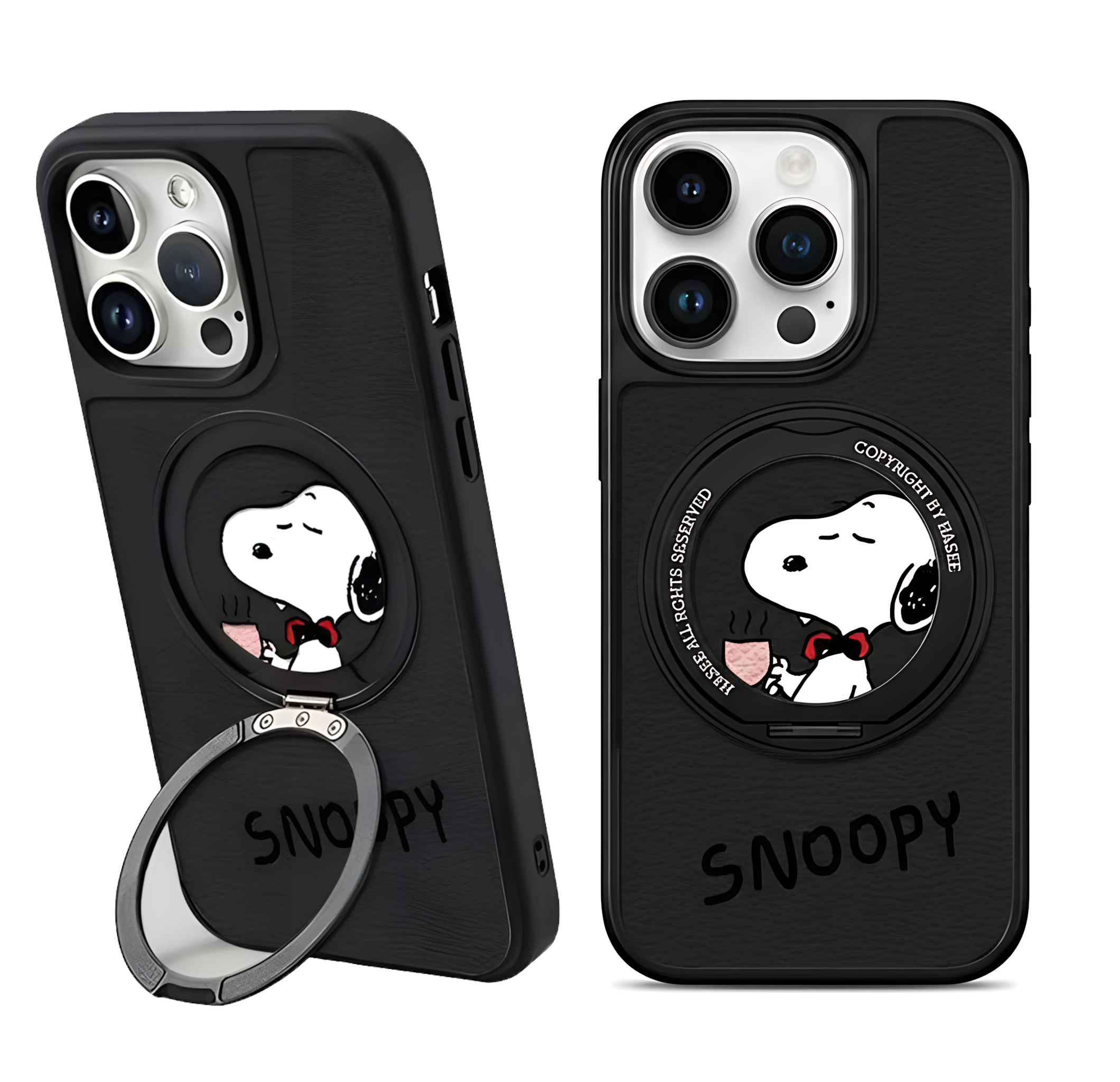 iphone 17/16 用 ケース スヌーピー iphone 15 pro plus max 17Air MagSafe対応 スエード スタンド クリア スマホケース 全面保護 韓国 リング付き 米軍耐衝撃 ワイヤレス充電