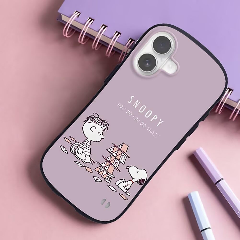 iPhone 17 用 ケース スヌーピー 磁気吸着 MagSafe対応 背部支点設計 滑り止め おしゃれ 可愛い 耐衝撃 指紋防止 ストラップホール付き