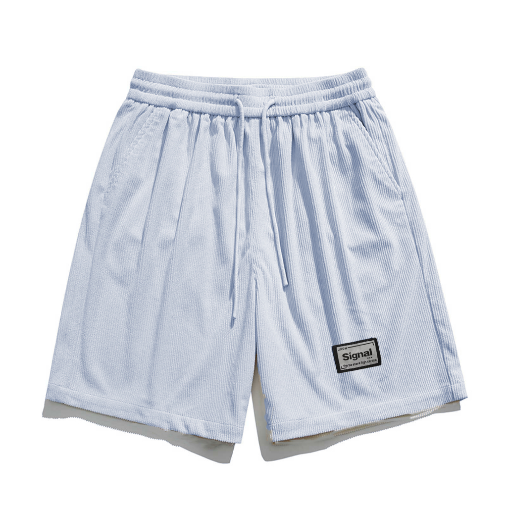 Otaku Men's Premiun Shorts Pants 220g Trendy Corduroy Shorts With Back Pocket For Men Casual Sport