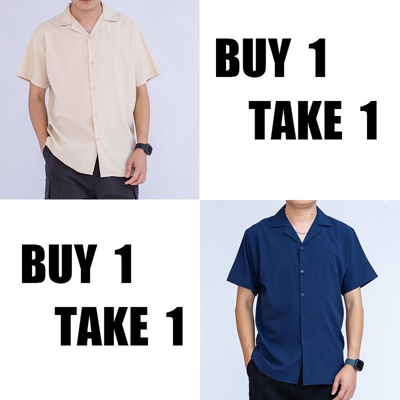 OTAKU BUY 1 TAKE 1 POLO Shirt Lapel Neck Short Sleeve Unisex Menswear Top Casual