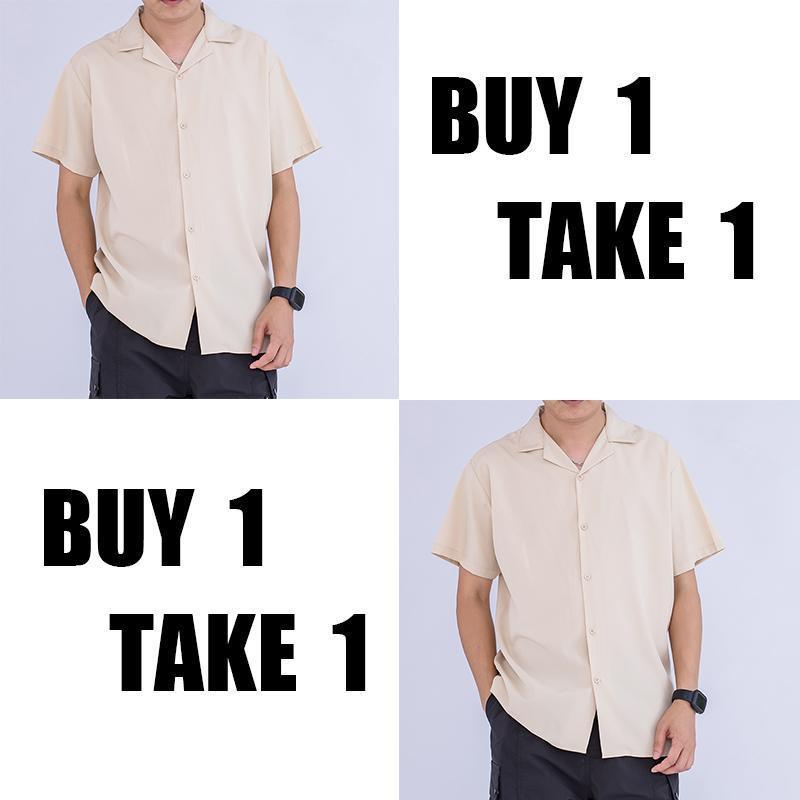 OTAKU BUY 1 TAKE 1 POLO Shirt Lapel Neck Short Sleeve Unisex Menswear Top Casual