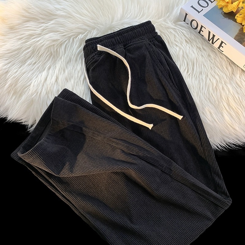 Otaku Corduroy Pants For Men Black straight cut pants Green corduroy pants Korean  Trouser Pants Men