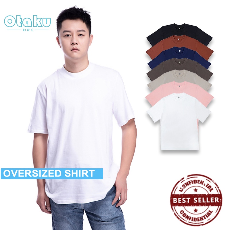 OTAKU 100 Cotton T-Shirt For Men Classic Crew Neck Solid Color Tee Pc Inspired Shirt 200gsm