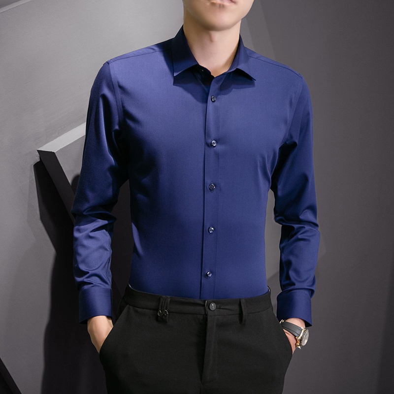 OTAKU Polo Shirt For Men Long Sleeve Office Plain Shirts M-3xl Formal Unisex