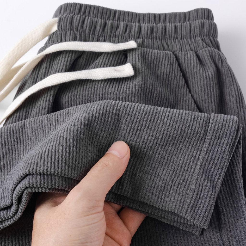 Otaku Men's Premiun Shorts Pants 220g Trendy Corduroy Shorts With Back Pocket For Men Casual Sport