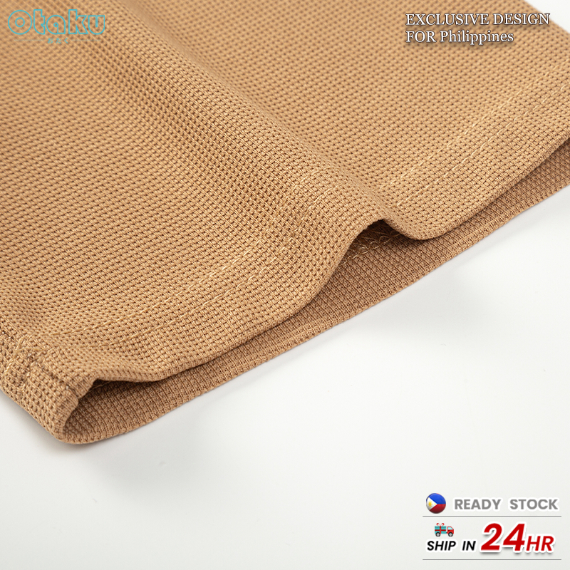 Otaku Half-Zip Polo Shirt Men's Korean Style Casual Short Sleeve Plain Half Sleeves Polo Collar