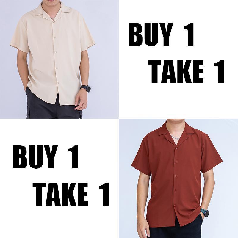 OTAKU BUY 1 TAKE 1 POLO Shirt Lapel Neck Short Sleeve Unisex Menswear Top Casual