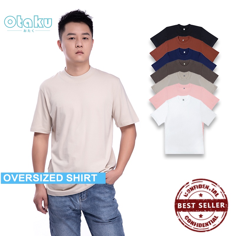 OTAKU 100 Cotton T-Shirt For Men Classic Crew Neck Solid Color Tee Pc Inspired Shirt 200gsm