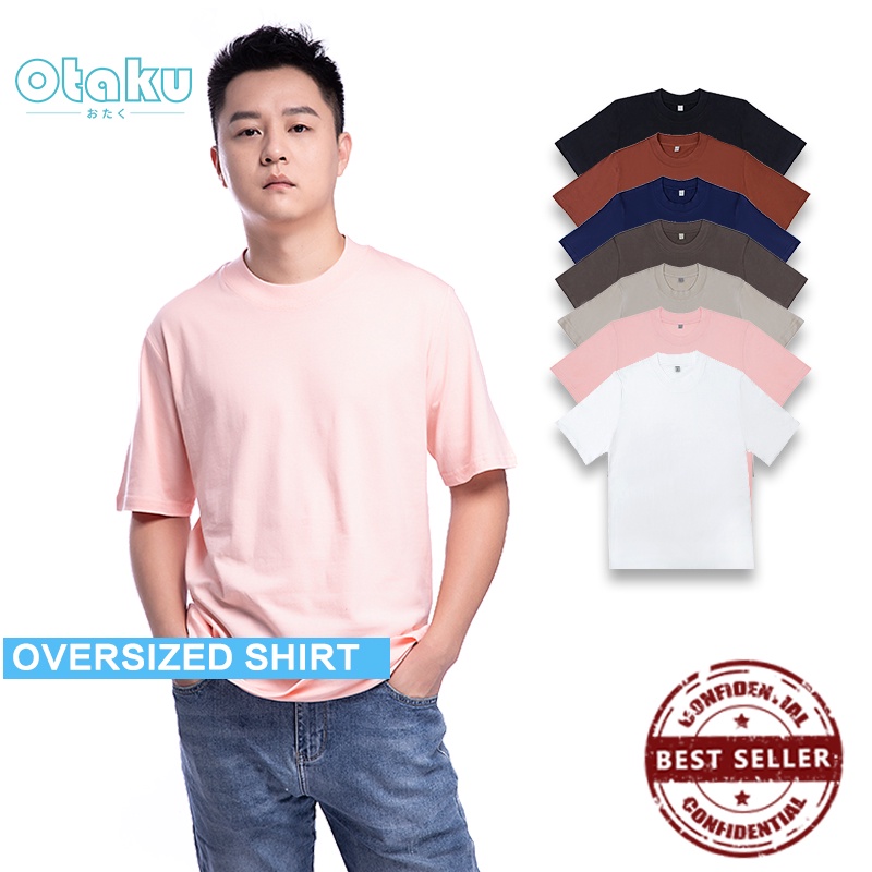 OTAKU 100 Cotton T-Shirt For Men Classic Crew Neck Solid Color Tee Pc Inspired Shirt 200gsm