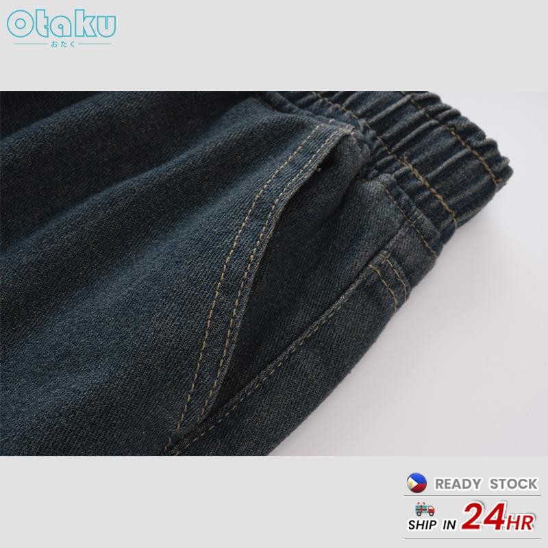 OTAKU Jeans for Men  Loose Casual Denim Fashion Vintage blue Wide Leg Jeans Denim Pants S-2XL