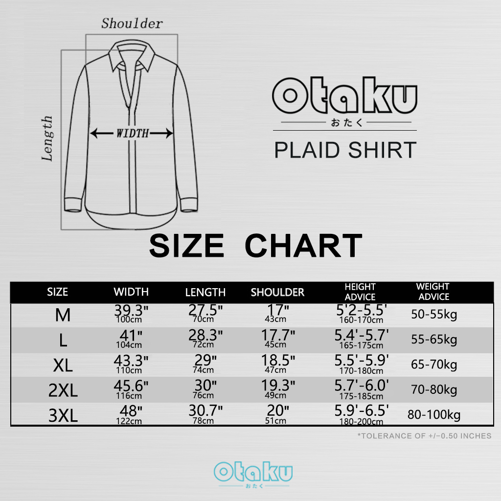 OTAKU Plaid Polo For Men Long Sleeve Loose Casual Shirts Overlay And Women