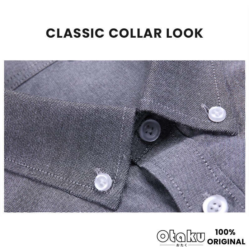 OTAKU Polo Shirt Oxford Cotton Short Sleeve Leisure For Men Plus Size Plain With Pocket