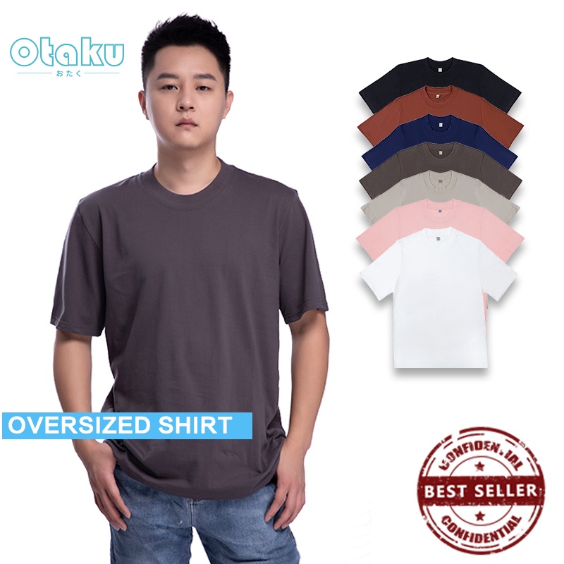 OTAKU 100 Cotton T-Shirt For Men Classic Crew Neck Solid Color Tee Pc Inspired Shirt 200gsm