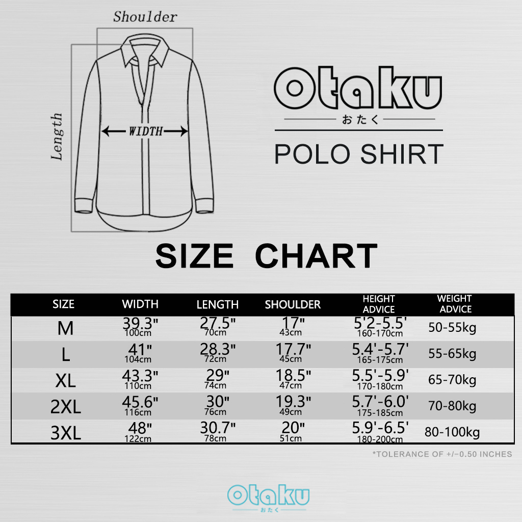 OTAKU Men Long Sleeve Polo Shirts Plus Size Office Casual Plain 5 Colors